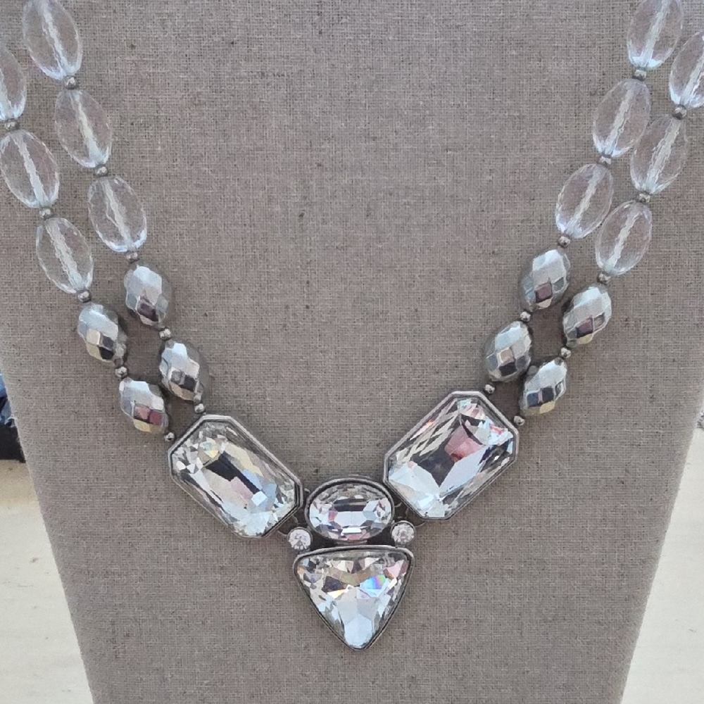 Y2K 90s Silver Statement Necklace